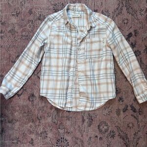 abercrombie kids girls Blue and Tan Plaid Shirt